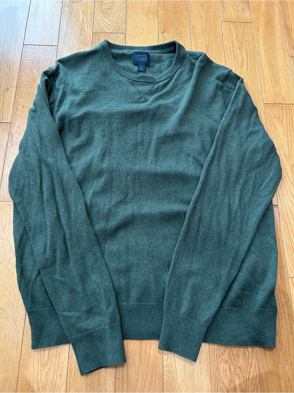 Crewneck Merino Blend Sweater - Dark Green - 14th and Union